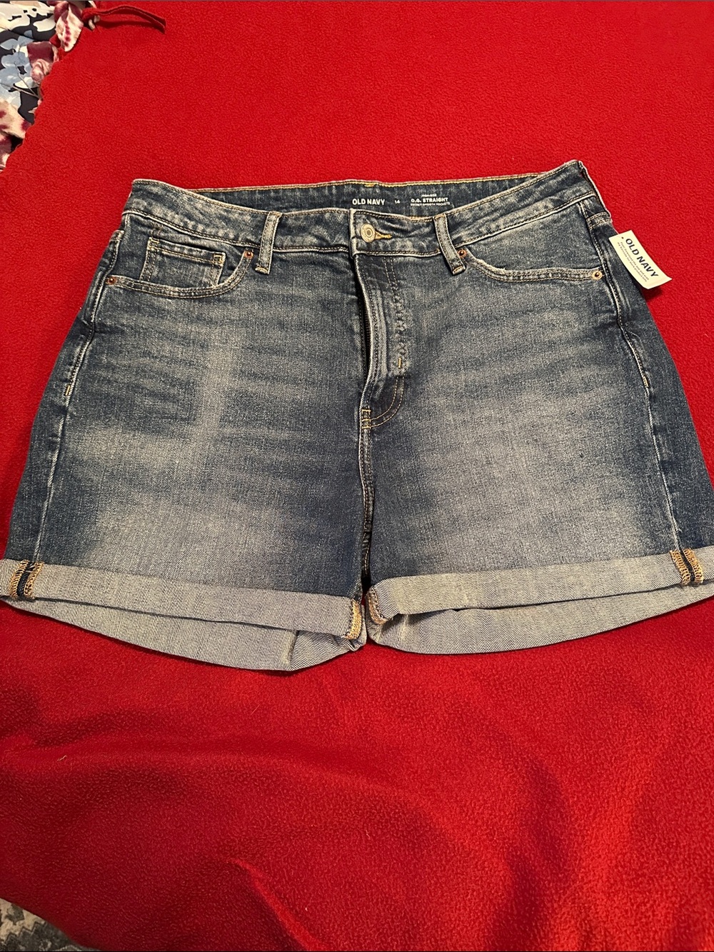 Old Navy Denim Rolled Cuff Jean Shorts - Medium Blue Wash